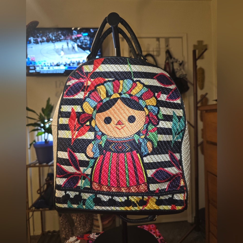 Colorful Embroidered Backpack/Crossbody - Picture 1 of 11